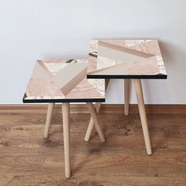 Hanah Home Mesa Nido (2 Piezas) - Rosa y Beige